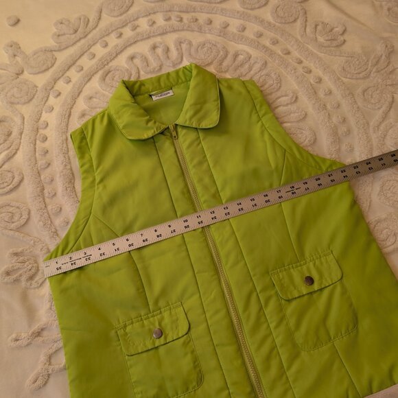 Be Inspired neon green lightweight puff vest XL EUC - Picture 4 of 8